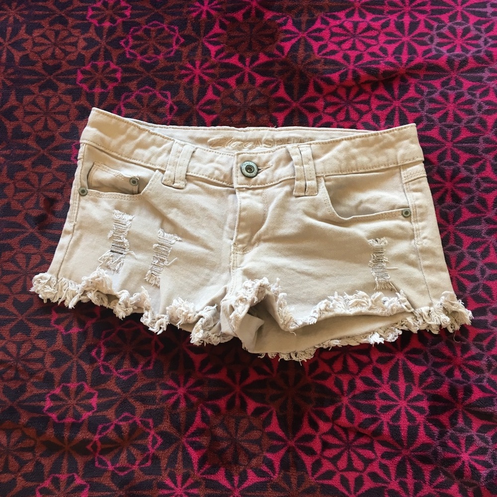Khaki Jean Booty Shorts